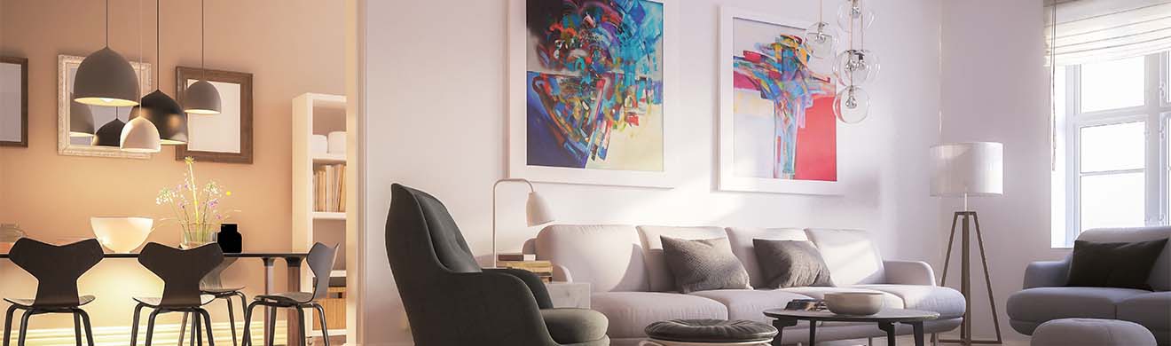 moderne Wohnung ausgestattet durch professionellen Raumausstatter