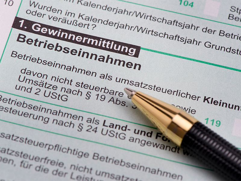 Steuererklärung für Finanzamt in Dortmund erstellen mit Gewinnermittlung und Betriebseinnahmen